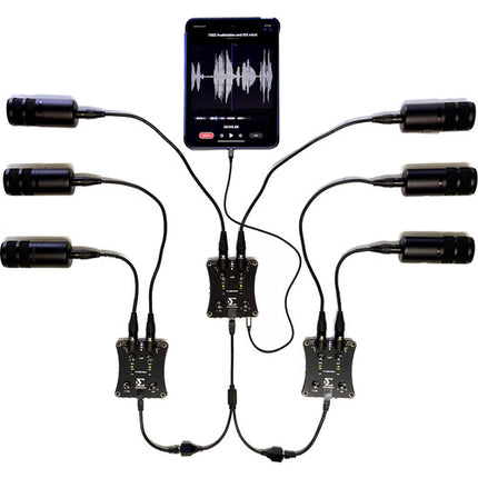 AUDIOSIGMA PodMobile DSP interfaz de audio portátil con 2 micrófonos XLR y alimentación phantom