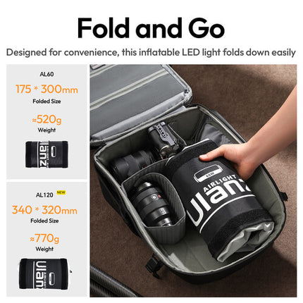 Ulanzi AL120 Luz LED Inflable Bicolor 120W 875 Lux Control Remoto