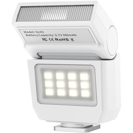 Ulanzi SL03 Spark Lite Flash para Cámara Blanco con Batería 300mAh y Cabezal Ajustable 90°