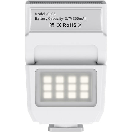 Ulanzi SL03 Spark Lite Flash para Cámara Blanco con Batería 300mAh y Cabezal Ajustable 90°