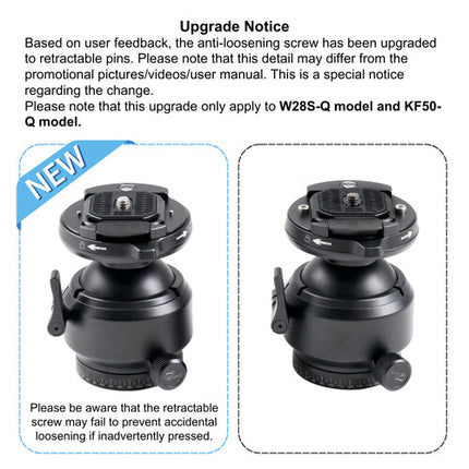 Heipi W28S-Q Trípode de Fibra de Carbono 3 en 1 44 lb 59.8" con Cabeza de Bola