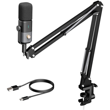NearStream AM20X Micrófono Condensador Supercardioide XLR USB con Brazo Boom y Cancelación de Ruido AI