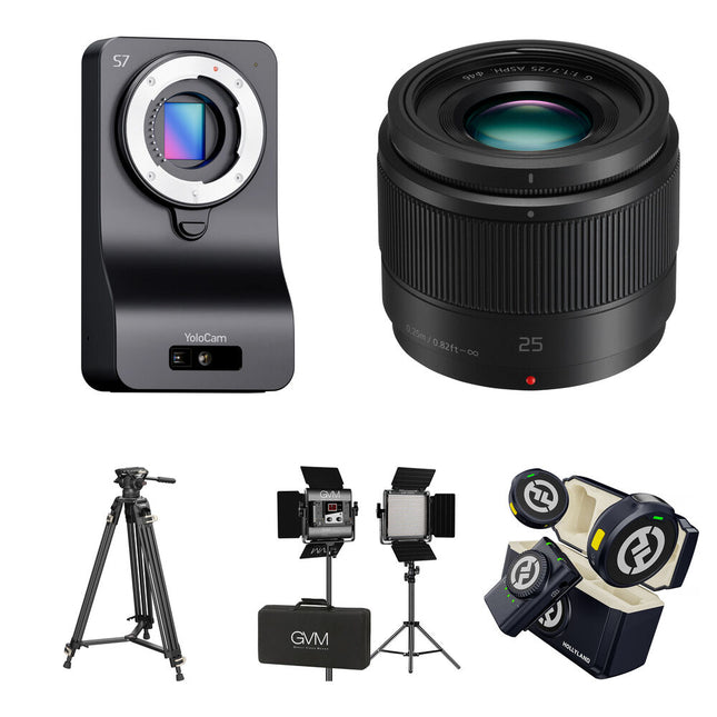 YoloLiv YoloCam S7 Cámara de Streaming con lente 25mm f1.7 y kit estándar