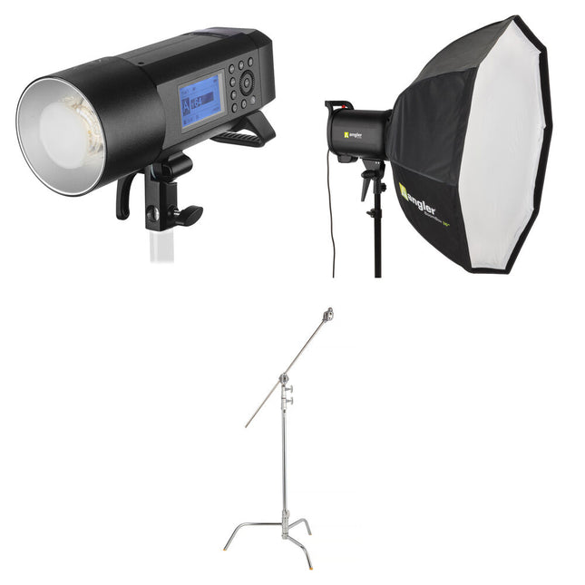 Godox AD400Pro Witstro Monolight Kit con Softbox Octagonal 36" y Soporte C-Stand 40" Chrome