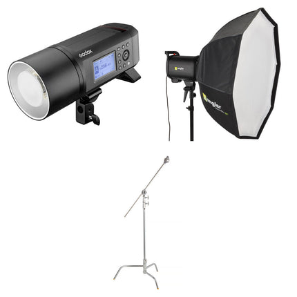 Godox AD600Pro Witstro Kit de Monolight 600Ws con Softbox 36" y Soporte C-Stand 40"