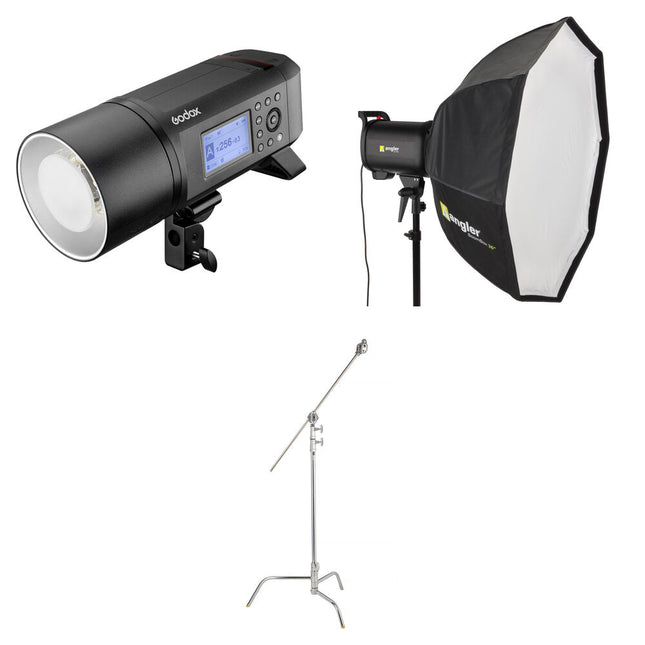 Godox AD600Pro Witstro Kit de Monolight 600Ws con Softbox 36" y Soporte C-Stand 40"