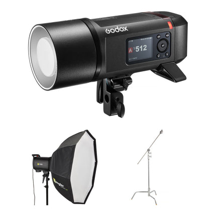 Godox AD600Pro II Flash Exterior 600Ws Softbox 36" y C-Stand 40" Chrome