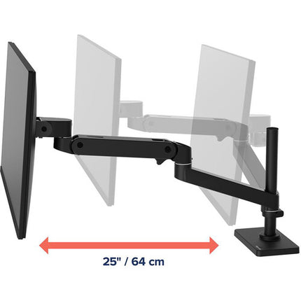 Ergotron LX Pro Brazo de Escritorio con Poste Alto Soporta Pantallas de 34" y 22 lb Mat Negro