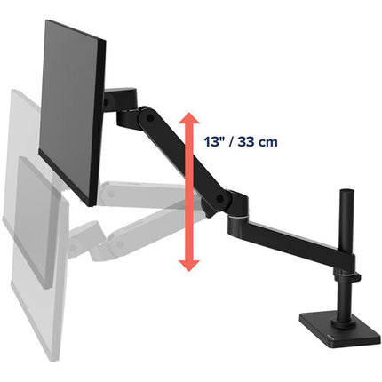 Ergotron LX Pro Brazo de Escritorio con Poste Alto Soporta Pantallas de 34" y 22 lb Mat Negro