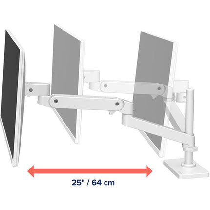 Ergotron LX Pro Brazo para Escritorio con Poste Alto Soporta Pantallas hasta 34" 22 lb Blanco