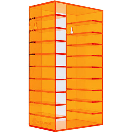 WE ARE REWIND Cassette Rack Organizador para 10 Cassettes Acrílico Translúcido Naranja