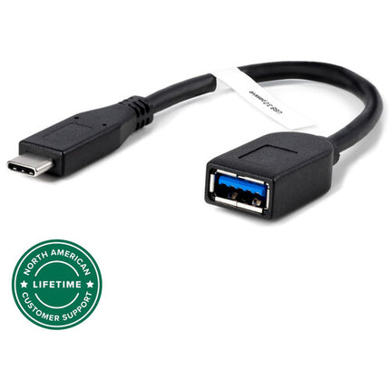 Plugable Adaptador USB Tipo A Hembra a Tipo C Macho Cable 6 Pulgadas 5 Gb/s