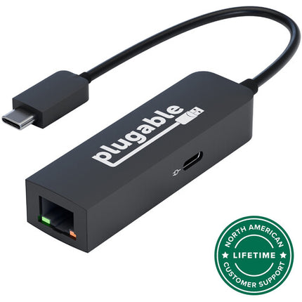 Plugable Adaptador Ethernet 2.5 Gigabit a USB-C con carga 100W