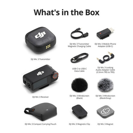 DJI Mic 3 Sistema Micrófono Inalámbrico Compacto con Alcance 400m y Grabación 32-Bit