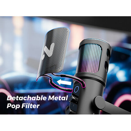 NearStream AM30U Micrófono USB Cardioide con Cancelación de Ruido y Brazo Ajustable