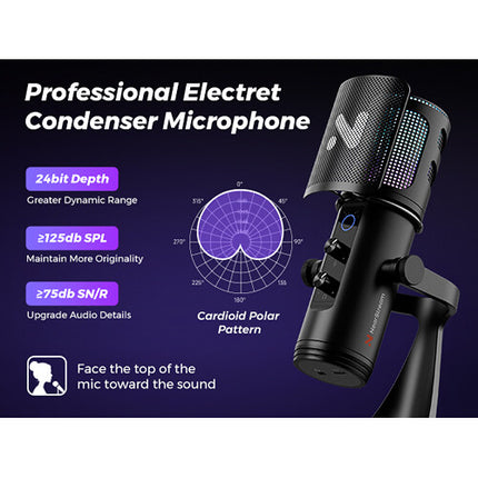NearStream AM35U Micrófono Condensador USB Cardioide con Filtro Pop y Soporte Escritorio