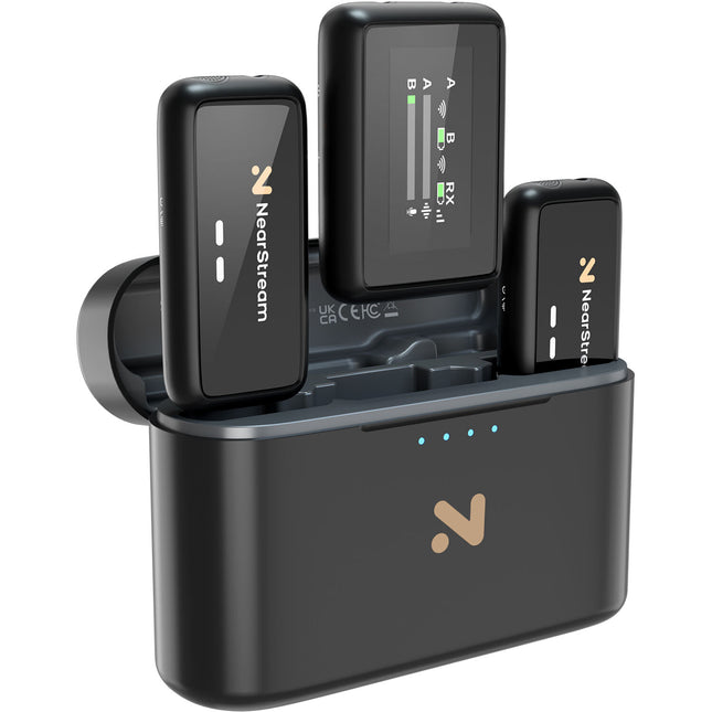 NearStream AWM20T sistema de micrófono inalámbrico para 2 personas rango 200 m batería 20 h