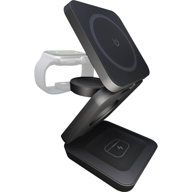 ChargeWorx 3-en-1 Soporte de Escritorio Plegable Negro 15W USB-C