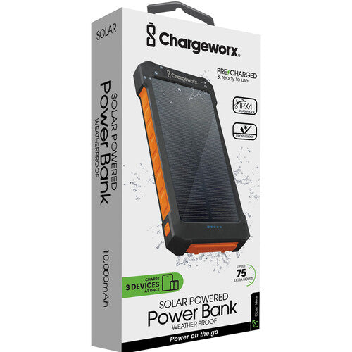 ChargeWorx Power Bank Solar Premium 10000 mAh 2 Puertos USB-A IPX4