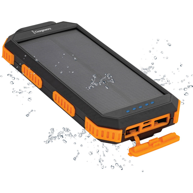 ChargeWorx Power Bank Solar 15000 mAh Carga Inalámbrica 15W resistente IPX4