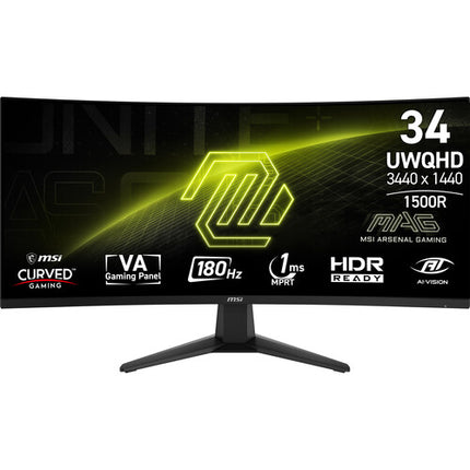 MSI MAG 346CQ Monitor Curvo Ultrawide 34" UHD 180 Hz HDR VA Panel