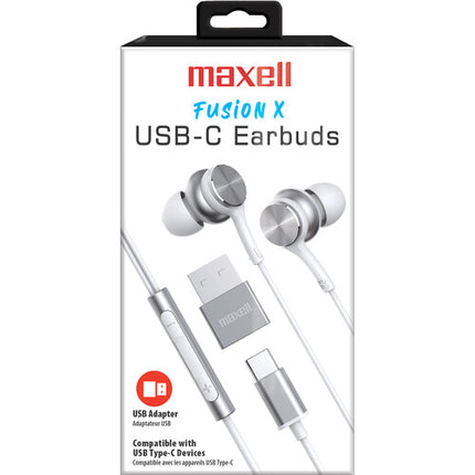 Maxell Fusion X Auriculares USB-C con Micrófono Diseño In-Ear y DAC Integrado
