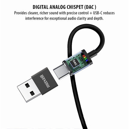 Maxell Fusion X Auriculares In Ear USB-C con Microfono y DAC Negro