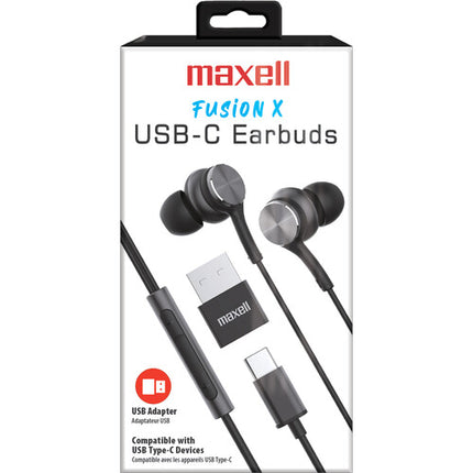 Maxell Fusion X Auriculares In Ear USB-C con Microfono y DAC Negro