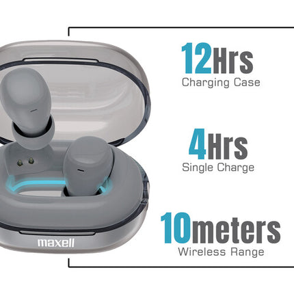 Maxell Tune Out Auriculares Inalámbricos True Wireless con Diseño para Dormir 12 Horas Reproducción