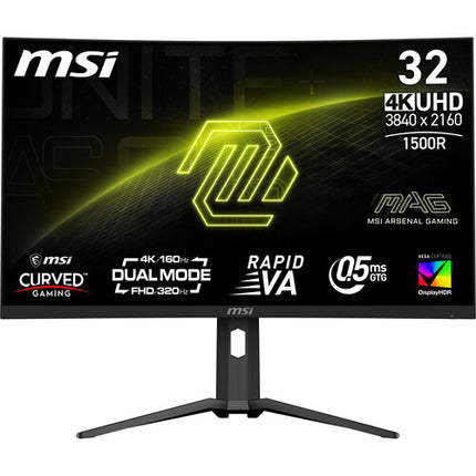 MSI MAG 321CUPDF Monitor Curvo 31.5" 4K 160 Hz Full HD 320 Hz Dual Mode