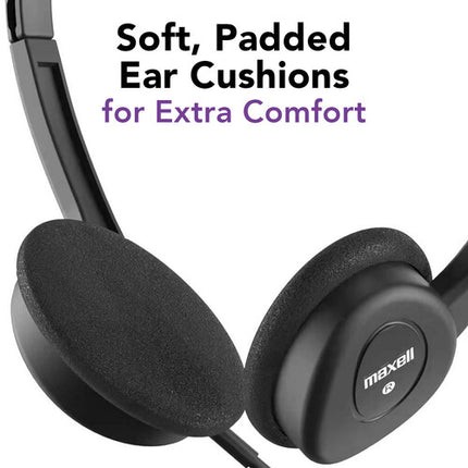 Maxell HP-101 Auriculares USB-C Alámbricos On-Ear con Micrófono y Diadema Ajustable
