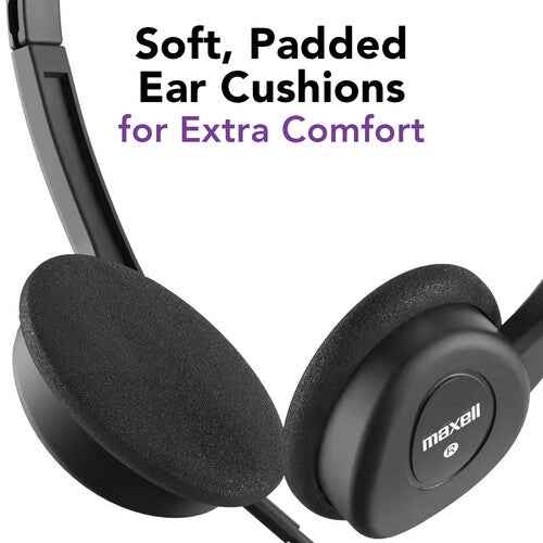 Maxell HP-101 Auriculares USB-C Alámbricos On-Ear con Micrófono y Diadema Ajustable