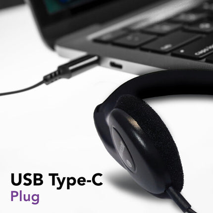 Maxell HP-101 Auriculares USB-C Alámbricos On-Ear con Micrófono y Diadema Ajustable
