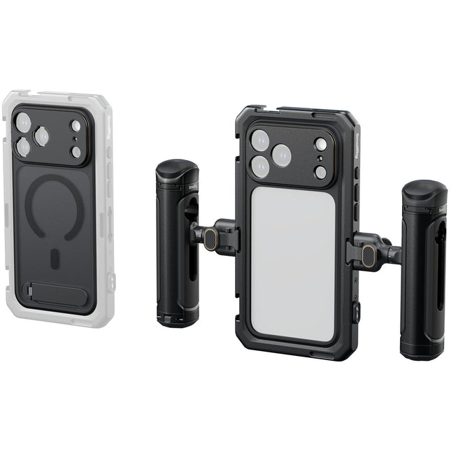 SmallRig Mobile Dual Handheld Kit para iPhone 17 Pro Max con Mango Rotativo y Protector TPU