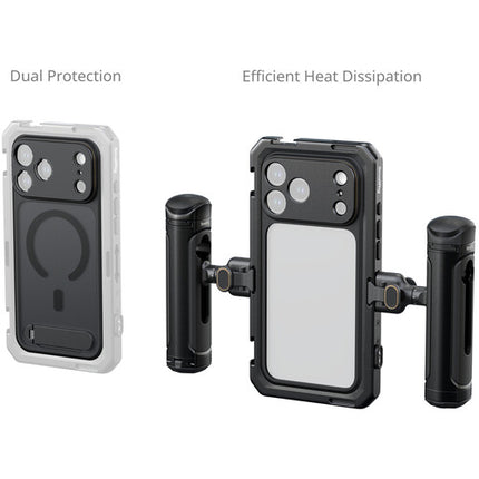 SmallRig Kit Dual de Mano para iPhone 17 Pro con Mango Rotativo inalámbrico