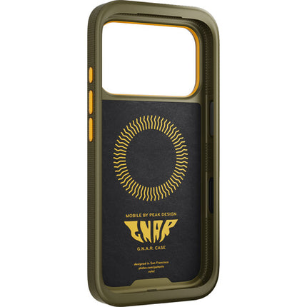 Funda Peak Design Mobile GNAR para iPhone 17 Pro Verde Kelp con Conector SlimLink Magnético