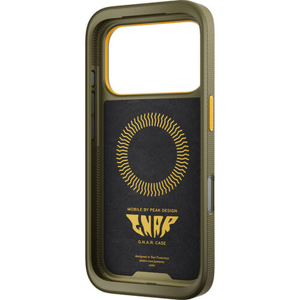 Funda Peak Design Mobile GNAR para iPhone 17 Pro Verde Kelp con Conector SlimLink Magnético
