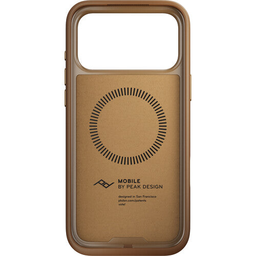 Peak Design Clarino Funda para iPhone 17 Pro Max Loop en Tan con Bumper de Goma