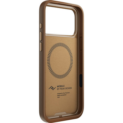 Peak Design Clarino Funda para iPhone 17 Pro Max Loop en Tan con Bumper de Goma
