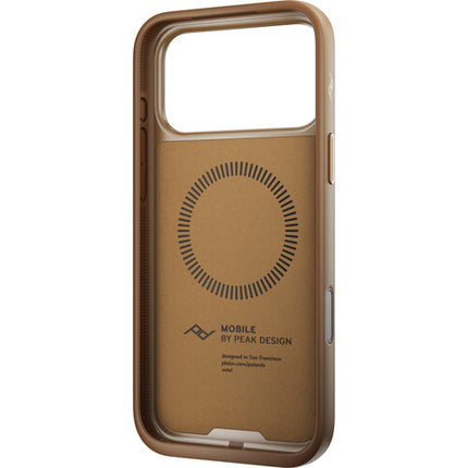Peak Design Clarino Funda para iPhone 17 Pro Max Loop en Tan con Bumper de Goma