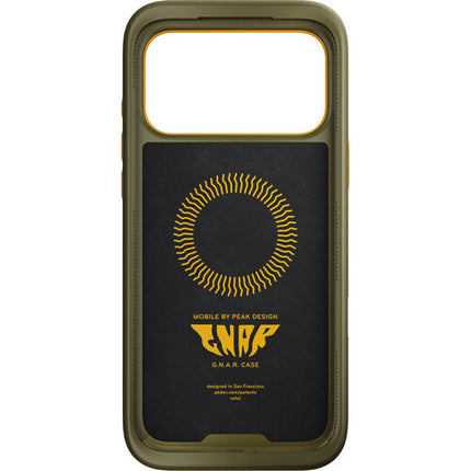 Peak Design Mobile GNAR Funda para iPhone 17 Pro Max Verde con Bumper y Conector SlimLink