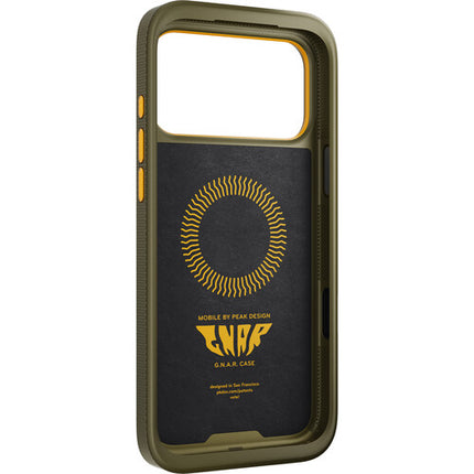 Peak Design Mobile GNAR Funda para iPhone 17 Pro Max Verde con Bumper y Conector SlimLink