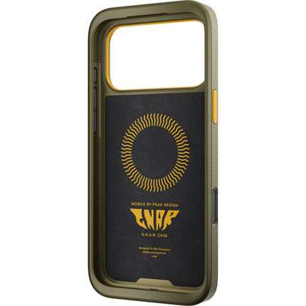 Peak Design Mobile GNAR Funda para iPhone 17 Pro Max Verde con Bumper y Conector SlimLink