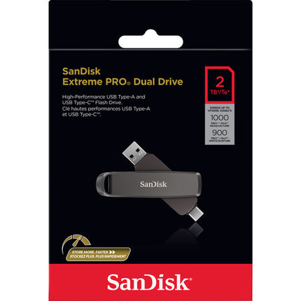 SanDisk 2TB Extreme PRO USB 3.2 Gen 2 Dual Drive 1000MB/s USB-C USB-A