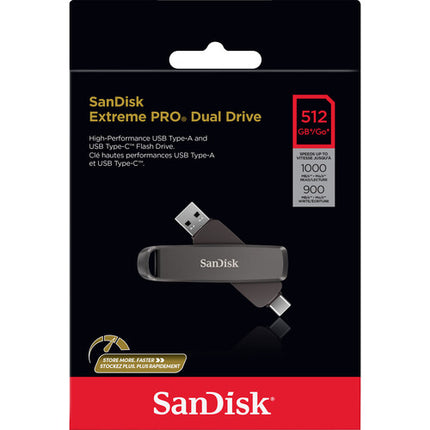 SanDisk 512GB Extreme PRO USB 3.2 Gen 2 Unidad Dual USB-C USB-A 1000MB/s