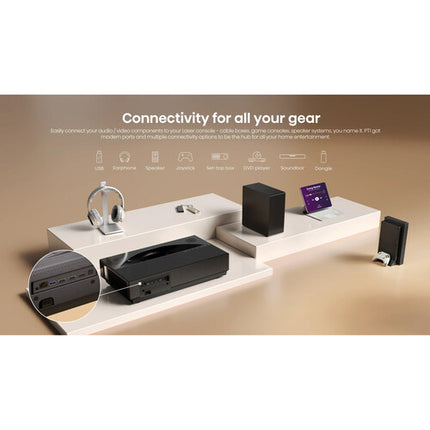 Hisense PT1 Proyector UHD 4K Triple-Láser 2500 Lúmenes Ultra Corta Distancia