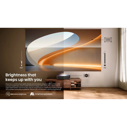 Hisense PT1 Proyector UHD 4K Triple-Láser 2500 Lúmenes Ultra Corta Distancia