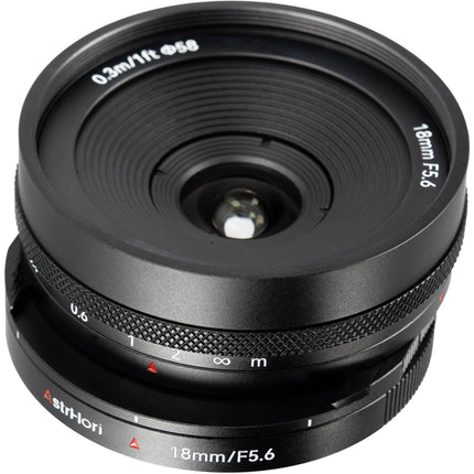 AstrHori Objetivo de Desplazamiento 18mm f5.6 para Fuji X APS-C 360° Rotación