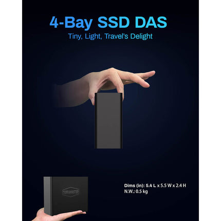 TerraMaster D4 SSD 4 Bahías M.2 Caja USB4 40 Gb/s Velocidad 3257 MB/s