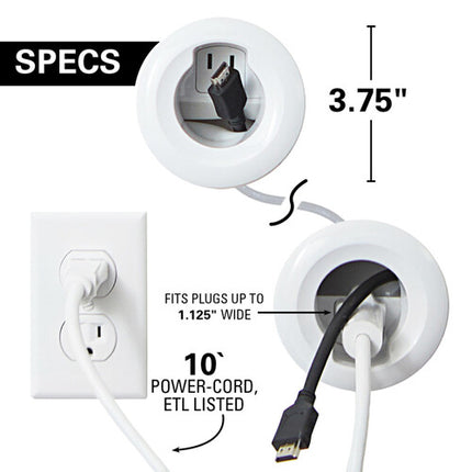 SANUS WSIWP1-W1 Kit para Gestión de Cables en Pared con Cable de 10'